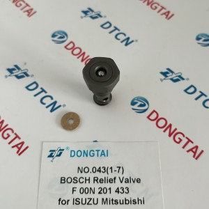 NO.043(1-7) BOSCH Relief Valve F00N201433,F 00N 201 433 for ISUZU Mitsubishi CP3 series pump 0445020037/049/050