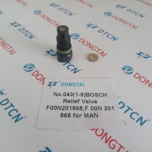 NO.043(1-9) BOSCH Relief Valve F00N201868, F 00N 201 868 for MAN CP3 series pump 0445020075, 0445020201,0445020277